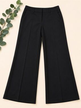 Lane Bryant Black Wide Leg Dress Pants 16L Long Stretch Trousers